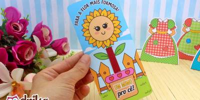 Cartão Porta Lixa de Unha com Flor